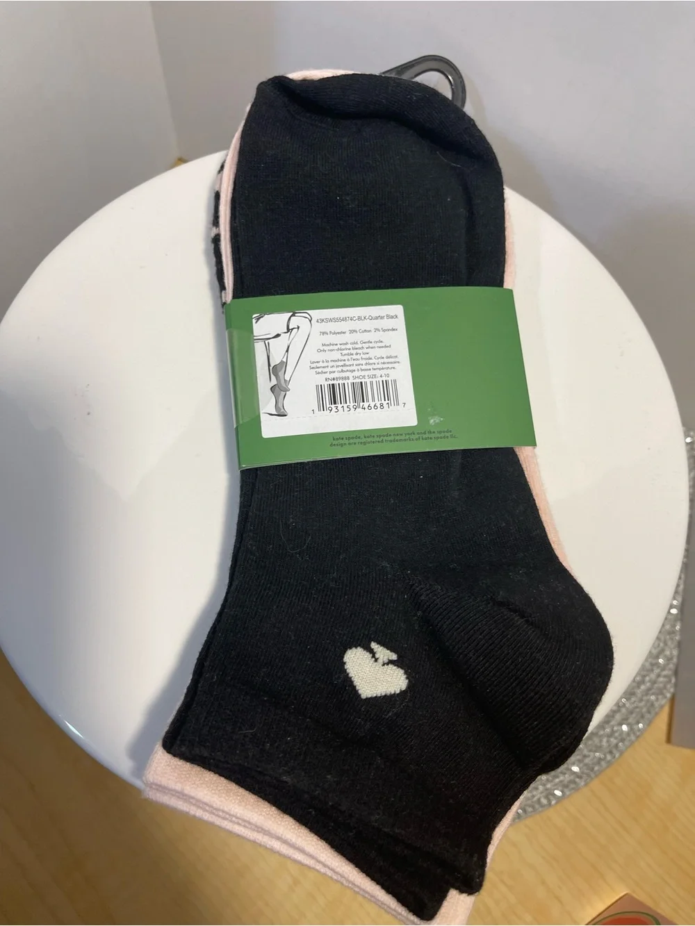 Kate Spade Quarter Socks 3 Pairs One Size - NWT **